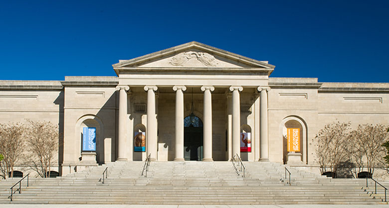 The BMA's grand, terraced front entrance, designed by American architect John Russel Pope.