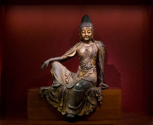 A 15th-century life-sized bronze Water-Moon Guanyin